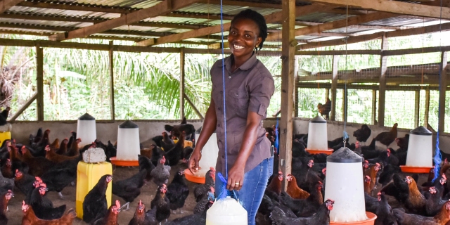 Female poultry farmer